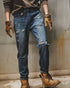 Distressed Fade Denim Jeans P1544