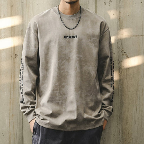 Acid Tone Sleeve Print Long Sleeve T-Shirt P1595