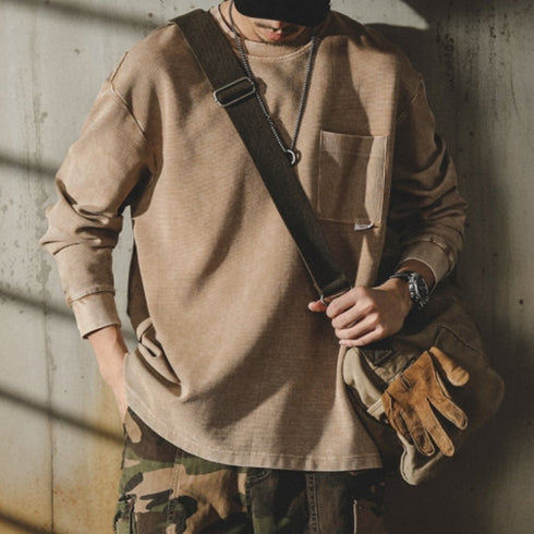 Natural Taste Wide Pocket Long Sleeve T-Shirt P1753