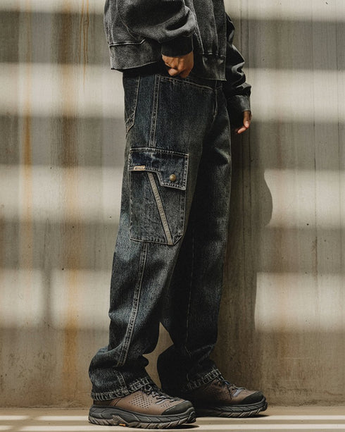 Side Pocket Cargo Denim Jeans P1543