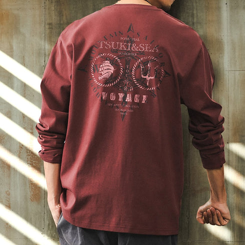 Simple Line Motif Long Sleeve T-Shirt P1602