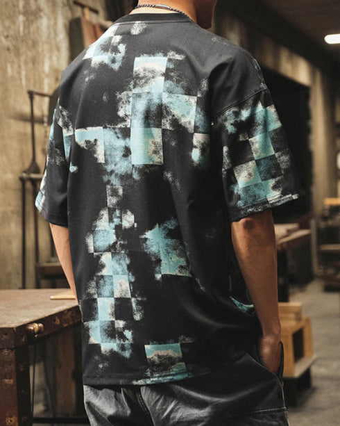 Smoky Block Print Short Sleeve T-Shirt P1489