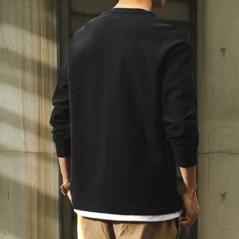 Clean Silhouette Slit Neck Long Sleeve P1362