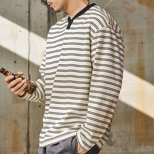 Classic Border Crew Neck Knit Sweater P1702