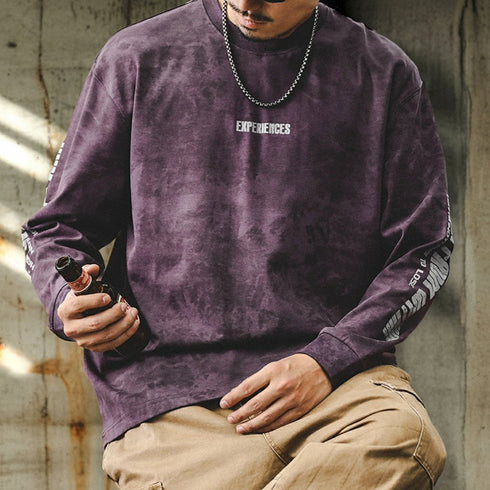 Acid Tone Sleeve Print Long Sleeve T-Shirt P1595