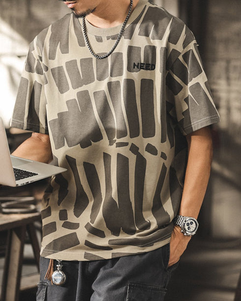 Abstract Pattern Short Sleeve T-Shirt P1407