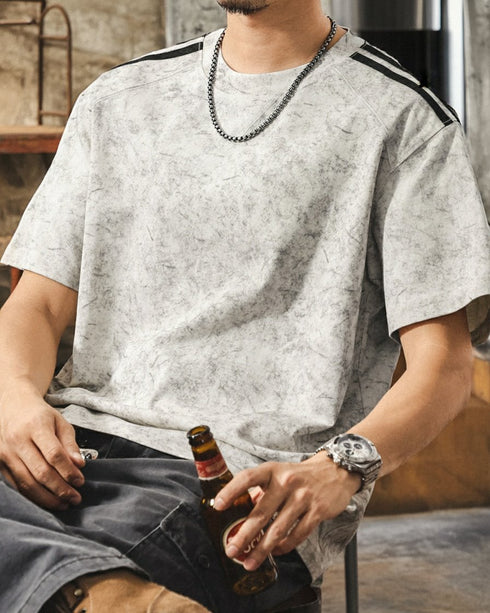 Clean Line Round Neck Short Sleeve T-Shirt P1435