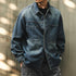 Line Panel Accent Denim Long Shirt P1671