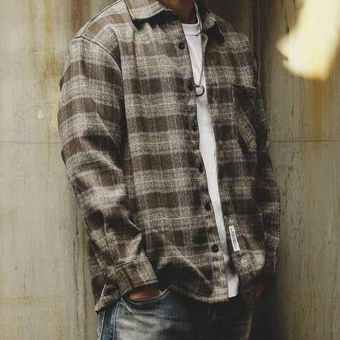 Casual Check Layered Shirt P1673