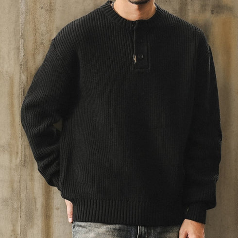 Henley Neck Knit Sweater P1650