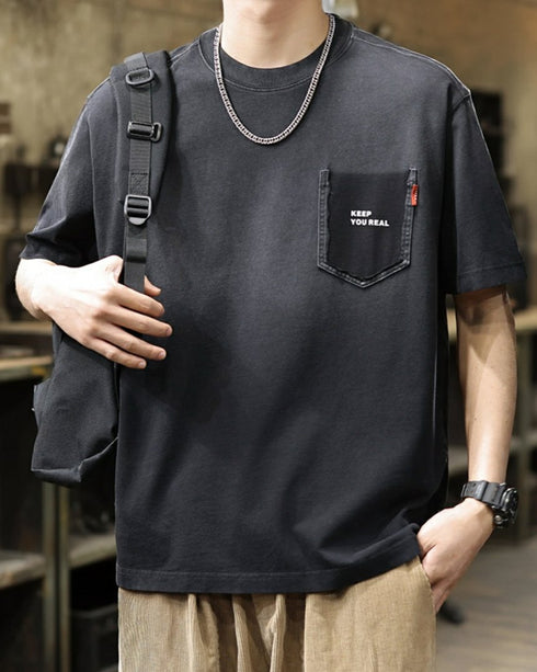 Casual Accent Detail Short Sleeve T-Shirt P1400