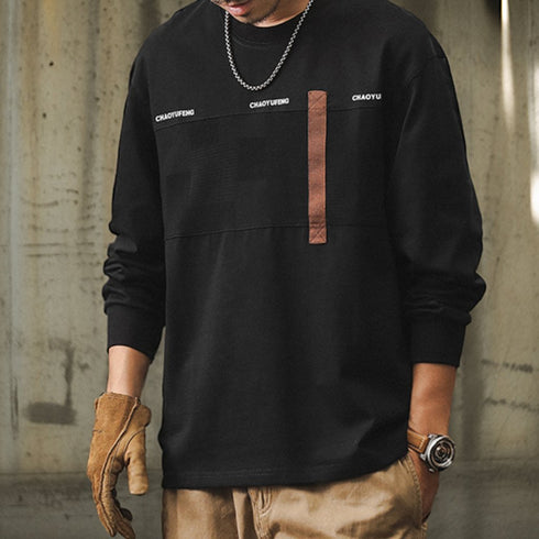 Block Texture Line Long sleeve T-Shirt P1678