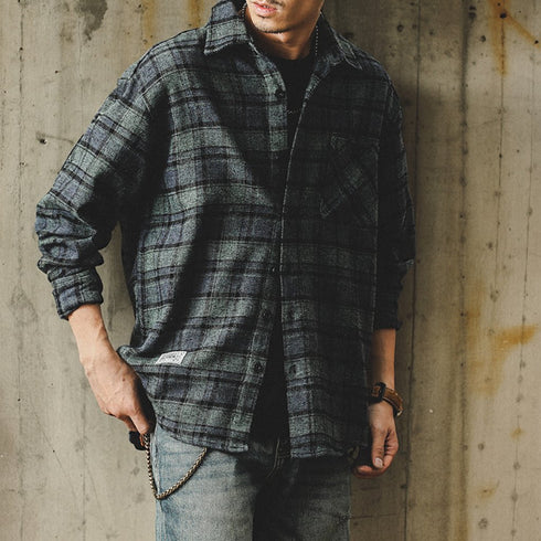 Urban Style Check Pattern Long Sleeve Shirt P1707