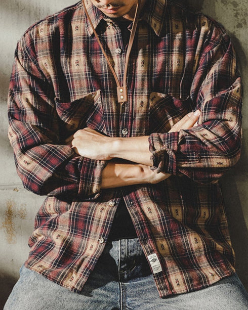 Authentic Check Work Style Long Sleeve Shirt P1594