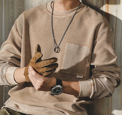 Natural Taste Wide Pocket Long Sleeve T-Shirt P1753