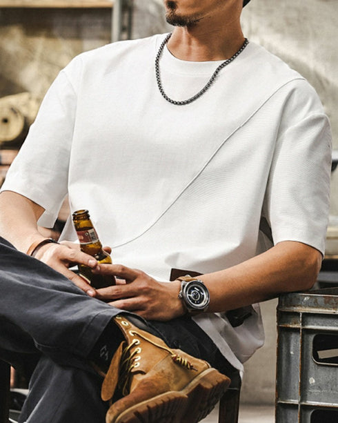 Asymmetry Stitch Short Sleeve T-shirt P1430