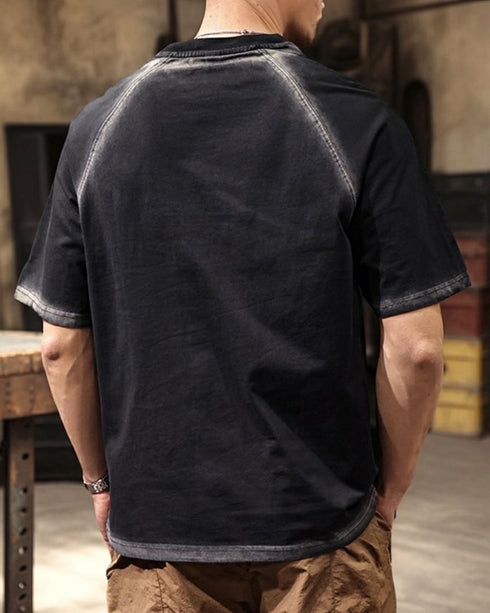 ウォッシュドフェードグラフィック半袖Tシャツ P1434