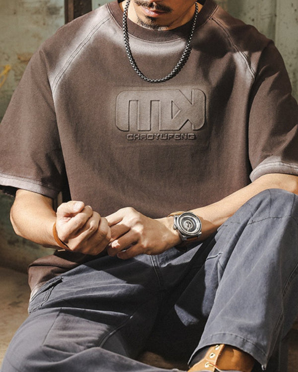 Washed Fade Graphic Short Sleeve T-Shirt P1434