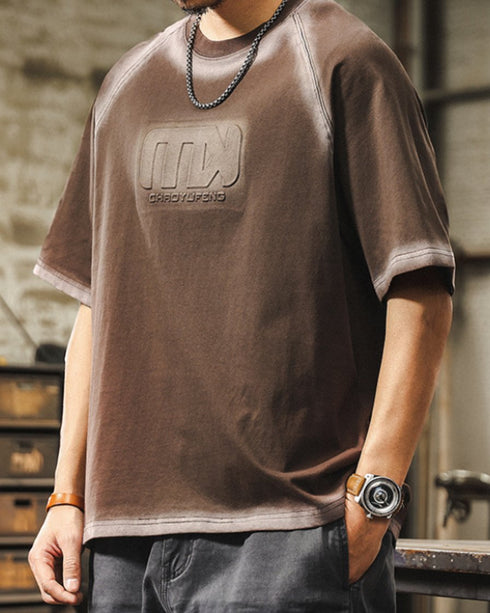 ウォッシュドフェードグラフィック半袖Tシャツ P1434