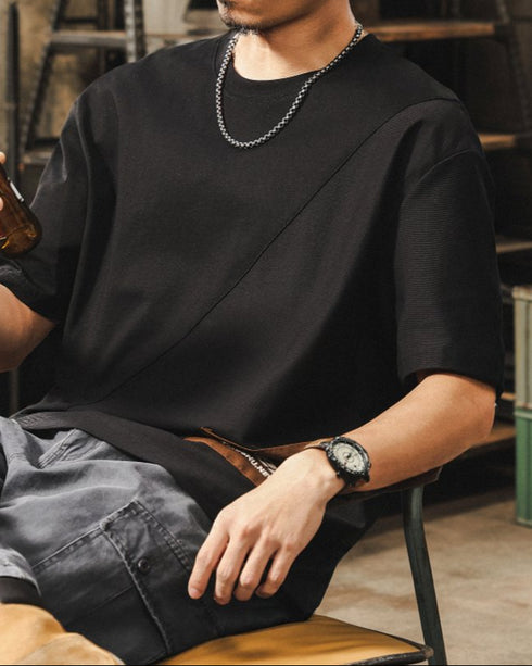 Asymmetry Stitch Short Sleeve T-shirt P1430