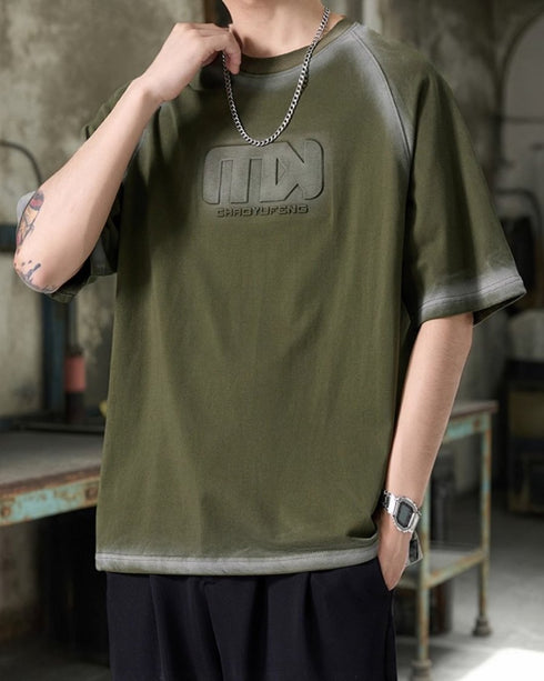 ウォッシュドフェードグラフィック半袖Tシャツ P1434