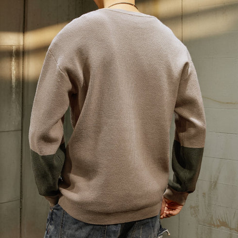 Color Block Mode Knit Sweater P1659