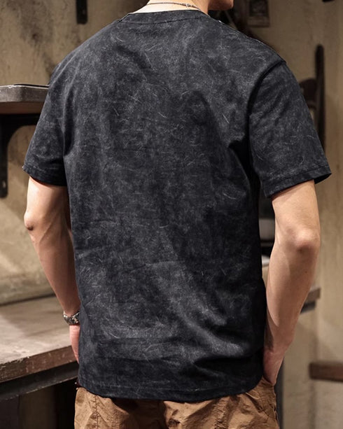 Clean Line Round Neck Short Sleeve T-Shirt P1435