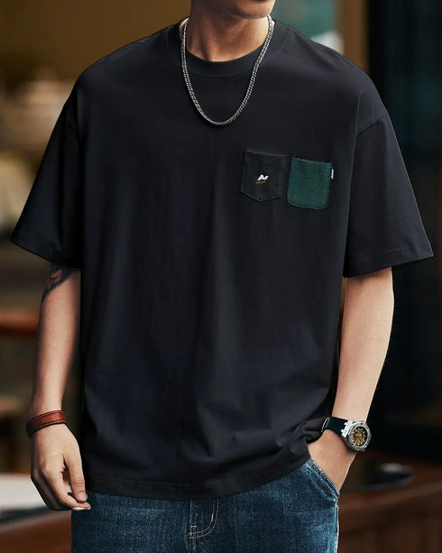 Double Pocket Accent Short Sleeve T-shirt P1368
