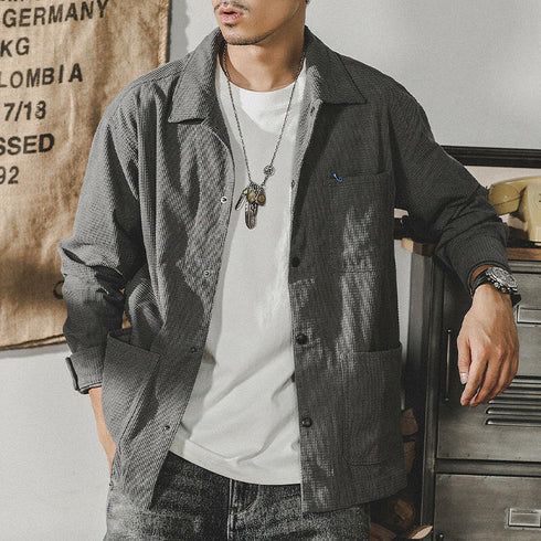 Houndstooth Long-sleeved Shirt P0130