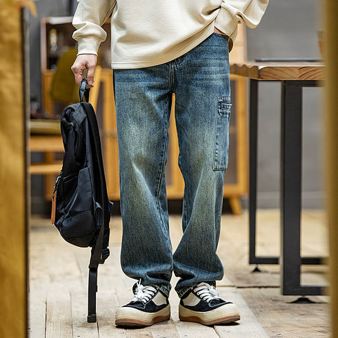 American Straight Jeans Loose Pants P0519