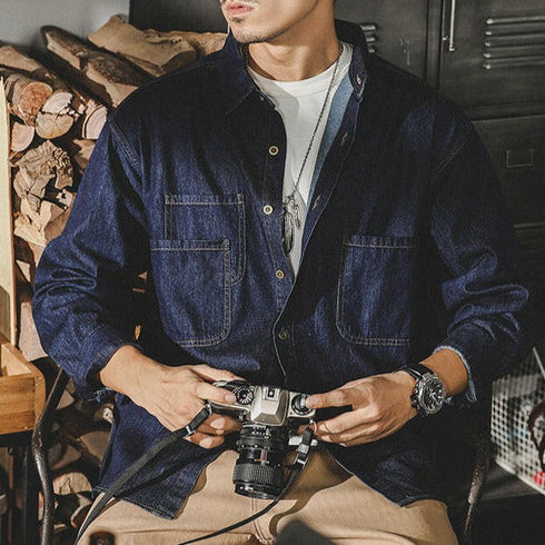 Denim Casual Long-sleeved Shirt P0089.