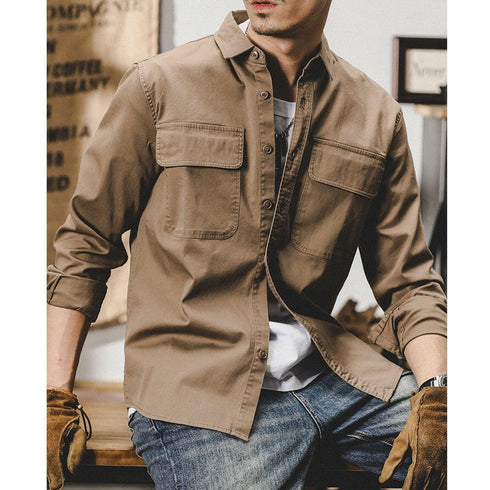 Chest Pockets Long-sleeved Shirt P0079.