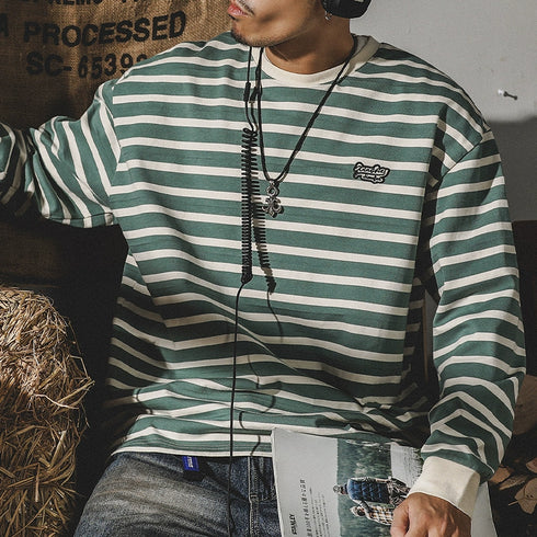 Cotton Men's Long-sleeved T-shirt P0345