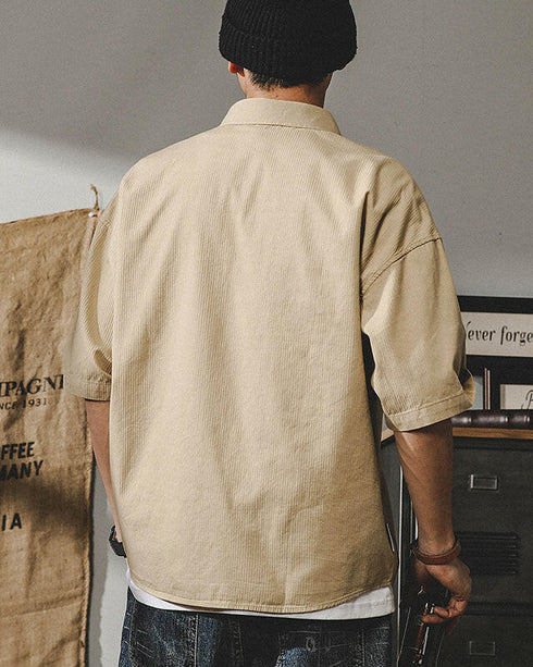 Textured Stripe Short Sleeve Shirt P0090