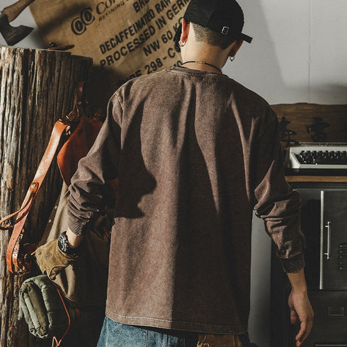 Long-sleeved T-shirt Men's Round neck P0342