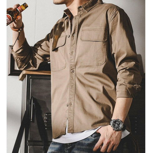 Chest Pockets Long-sleeved Shirt P0079.