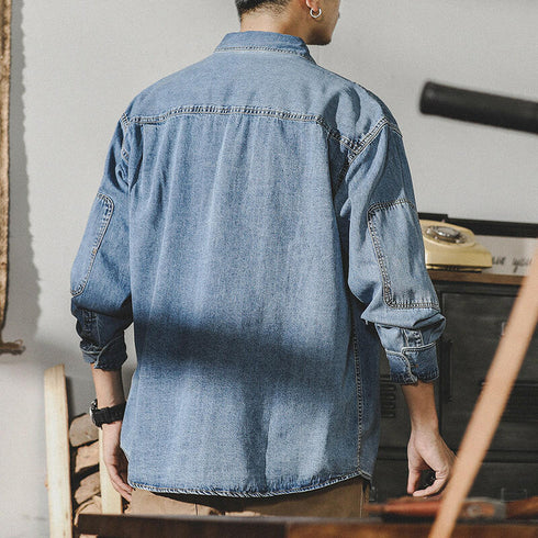Long-sleeved Tooling Denim Shirt P0113
