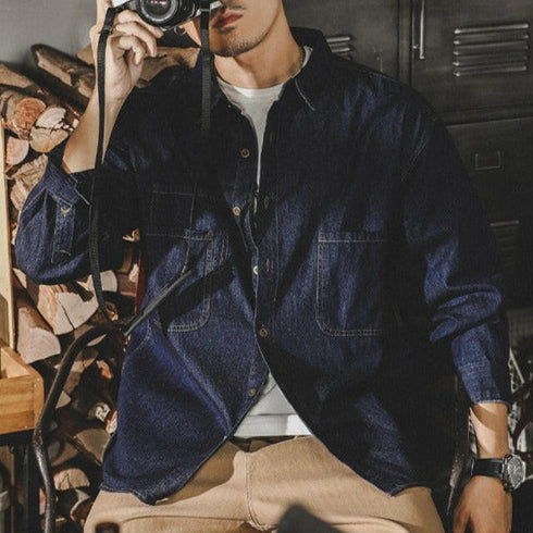 Denim Casual Long-sleeved Shirt P0089.