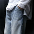 Light-colored Simple Straight Jeans P0063.