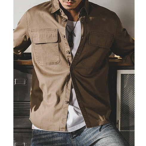 Chest Pockets Long-sleeved Shirt P0079.