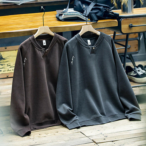 Heavyweight Collar Long-Sleeved T-shirt P0402