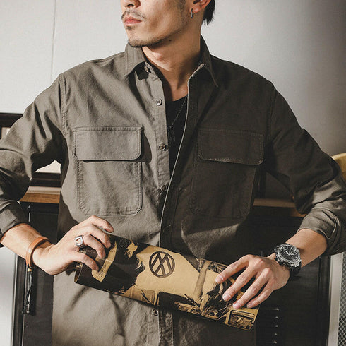 Chest Pockets Long-sleeved Shirt P0079.