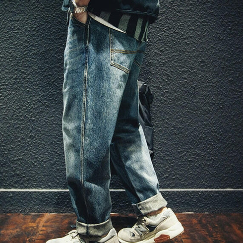 Side Pocket Straight Jeans P0018.