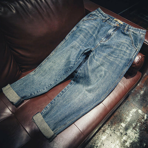 Side Pocket Straight Jeans P0018.