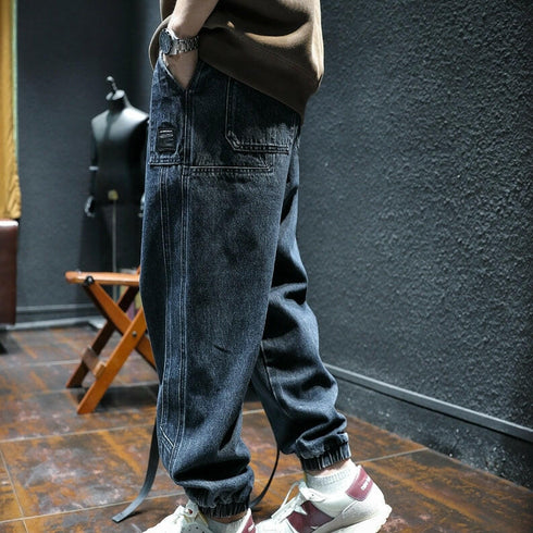 Side Stitch Loose Jeans P0036.