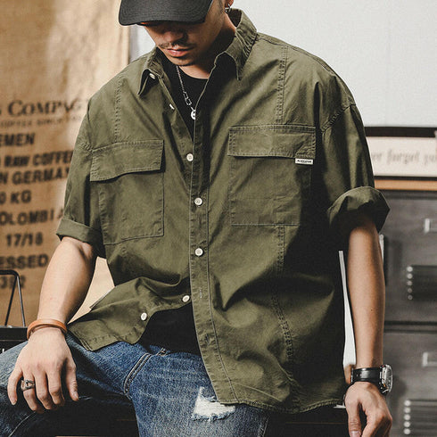 Tooling Half-sleeved Top Loose Shirt P0120