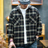 American Retro Long-sleeved Plaid Shirt P0449