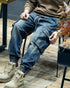Vintage Wash Cargo Jeans P0411