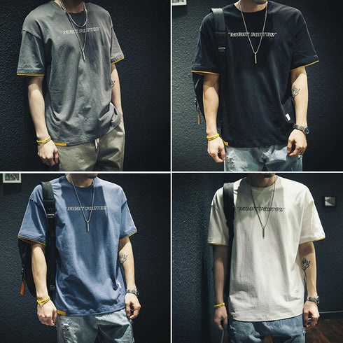 Fake Two-piece Half-sleeved T-shirt P0139