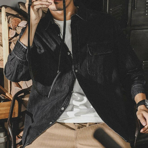 Tooling Denim Long-sleeved Shirt P0132